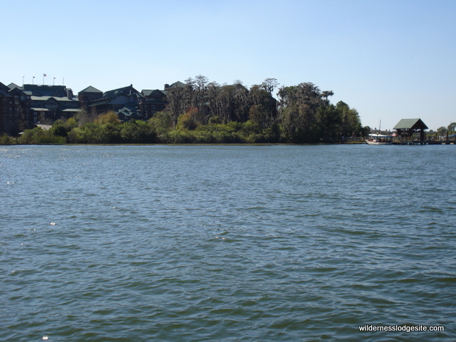 Lodge and Boat Dock from Bay Lake